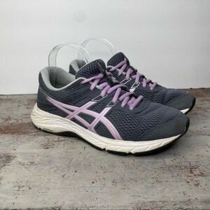 Asics Gel Contend 6 Gray and lavender purple athletic shoes 8